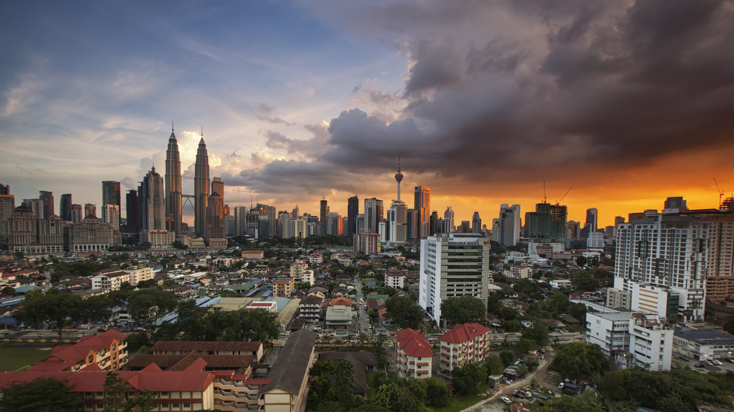 The Kuala Lumpur skyline at dusk